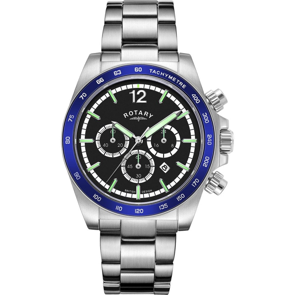 Rotary Men's Henley Black Dial 41mm Chronograph Watch