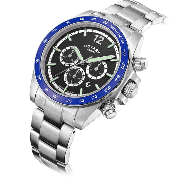 Rotary Men's Henley Black Dial 41mm Chronograph Watch