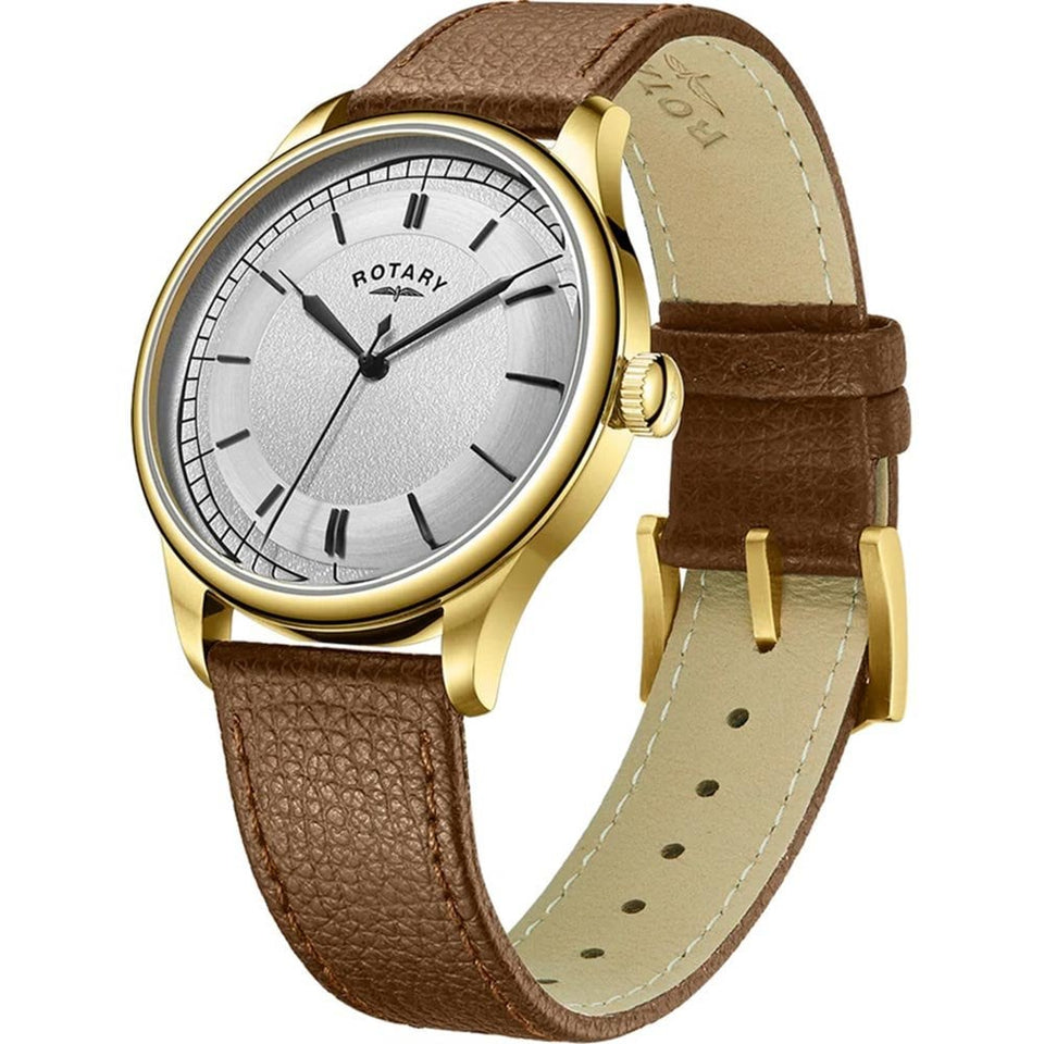 Rotary Men's Traditional 40mm Brown Leather Strap Watch