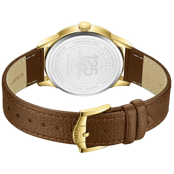 Rotary Men's Traditional 40mm Brown Leather Strap Watch