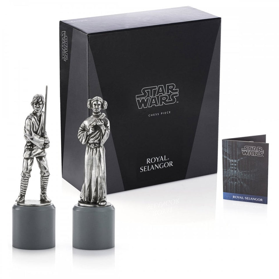 Royal Selangor Luke & Leia King & Queen Chess Piece Pair