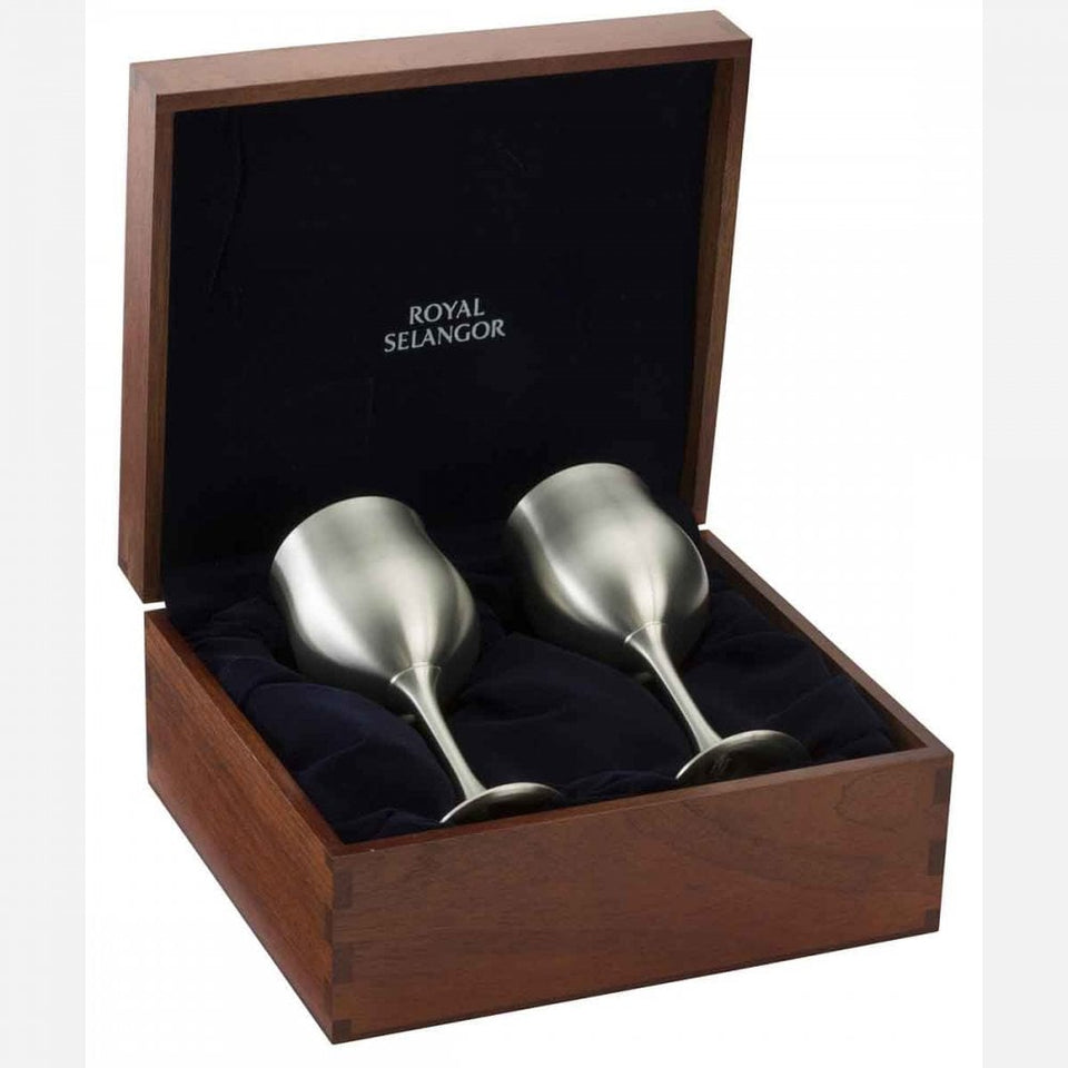 Royal Selangor Wine Goblets Wooden Gift Box