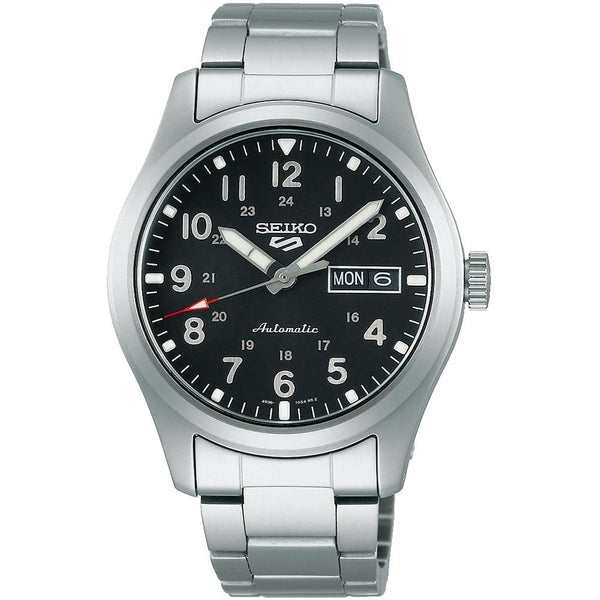 Seiko 5 Sports Men's Sports Military Field Black Dial Automatic Watch