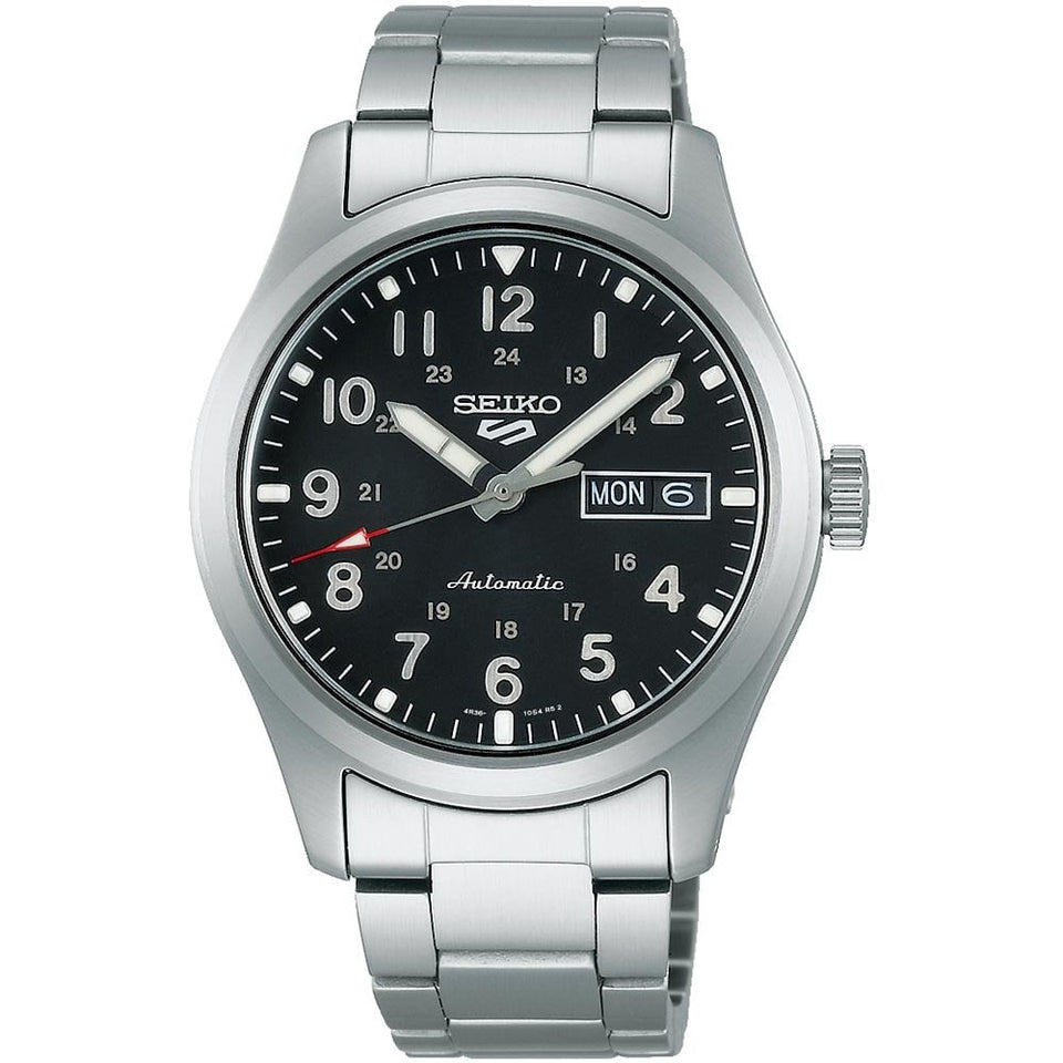 Seiko 5 Sports Men's Sports Military Field Black Dial Automatic Watch