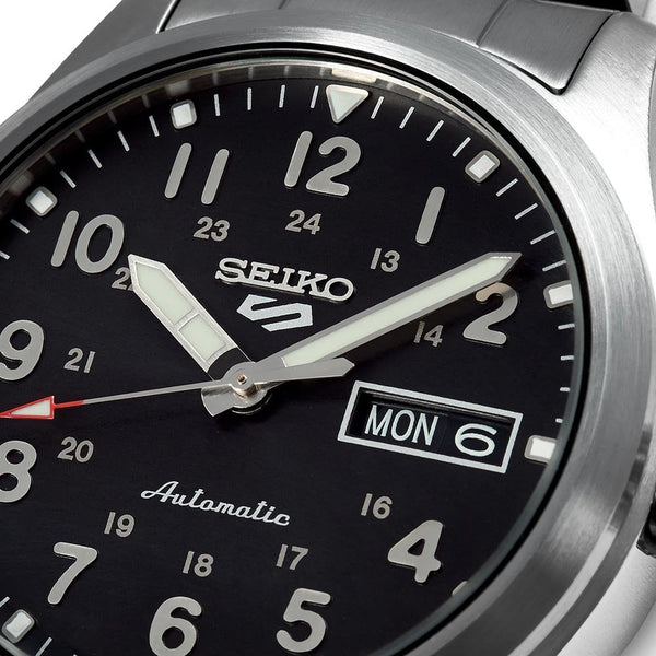 Seiko 5 Sports Men's Sports Military Field Black Dial Automatic Watch