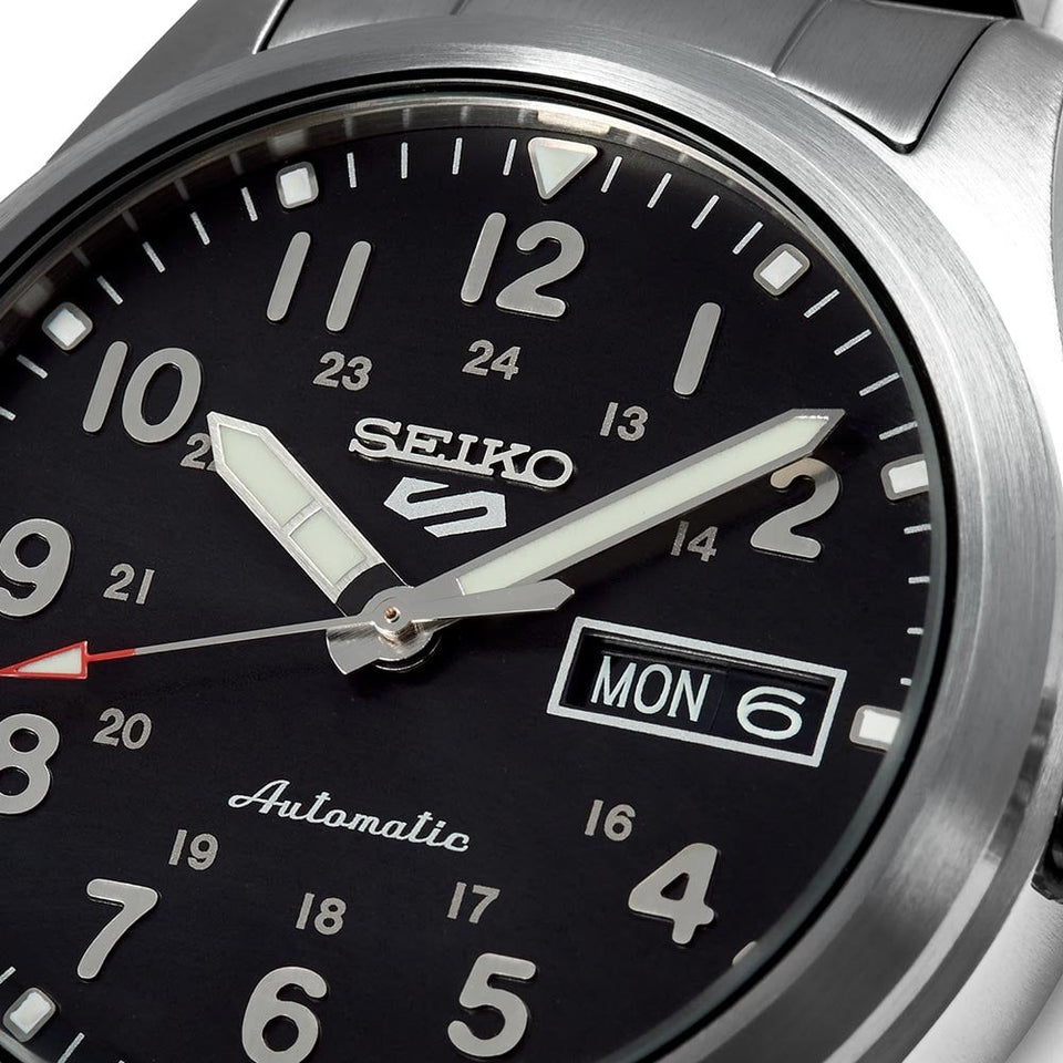 Seiko 5 Sports Men's Sports Military Field Black Dial Automatic Watch
