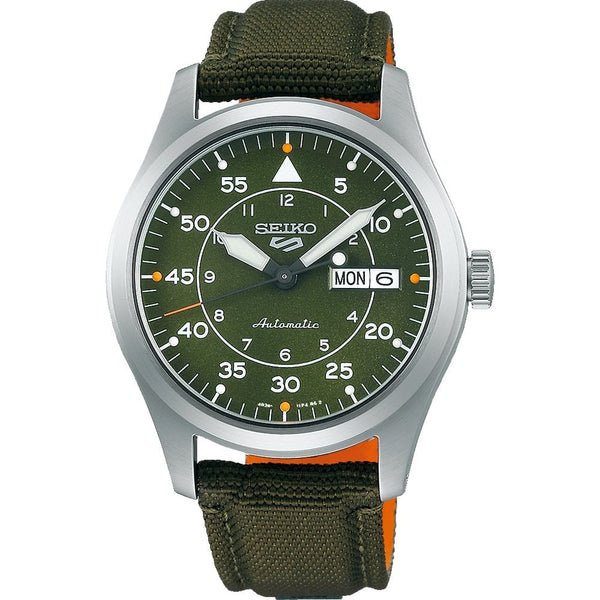Seiko 5 Sports 'Flieger' 40mm Mechanical Watch | Green Dial