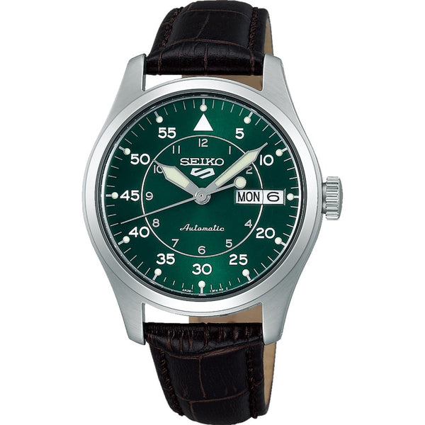 Seiko 5 Sports Gents Kelly Green Flieger' Suit Style Watch