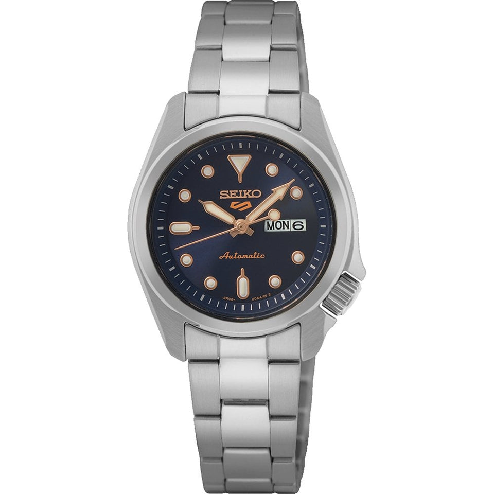 Seiko 5 Sports Ladies Compact 28mm Blue Dial Automatic Watch