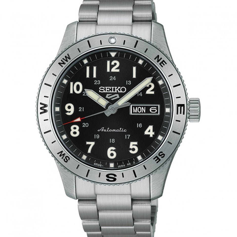 Seiko 5 Sports Men's Field In Camo Black Dial Bracelet Watch