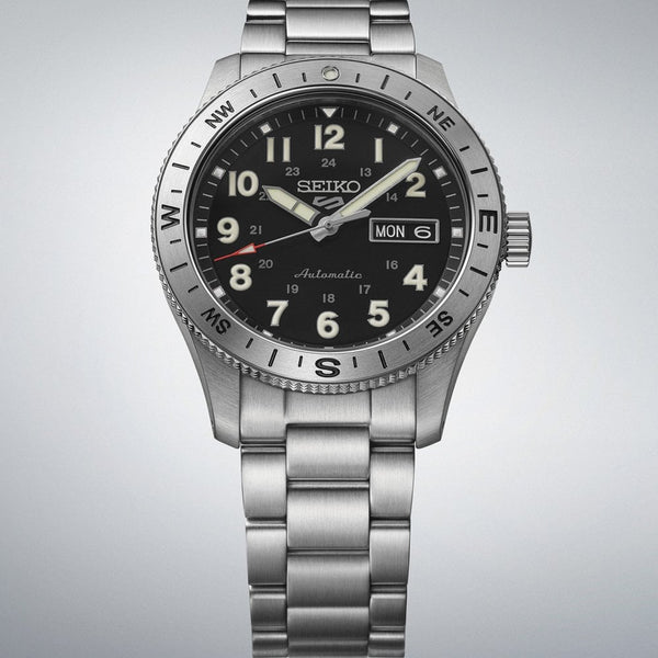 Seiko 5 Sports Men's Field In Camo Black Dial Bracelet Watch