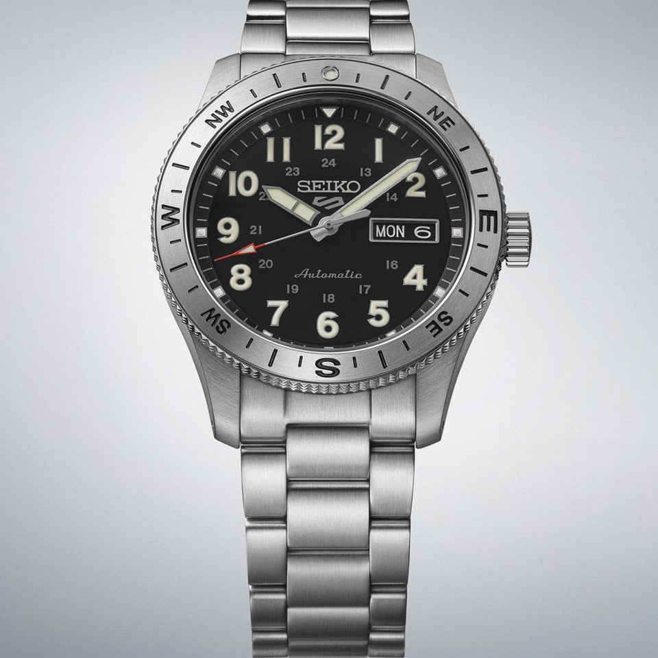 Seiko 5 Sports Men's Field In Camo Black Dial Bracelet Watch