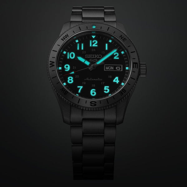 Seiko 5 Sports Men's Field In Camo Black Dial Bracelet Watch