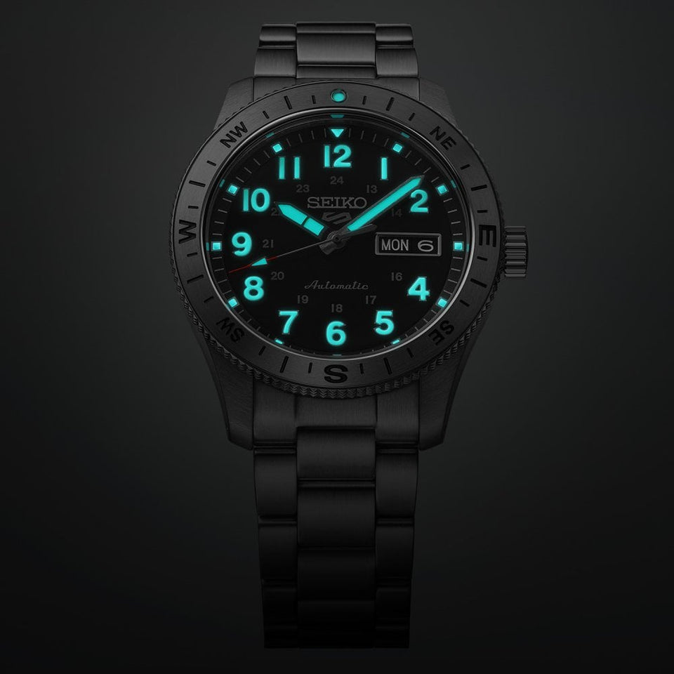 Seiko 5 Sports Men's Field In Camo Black Dial Bracelet Watch