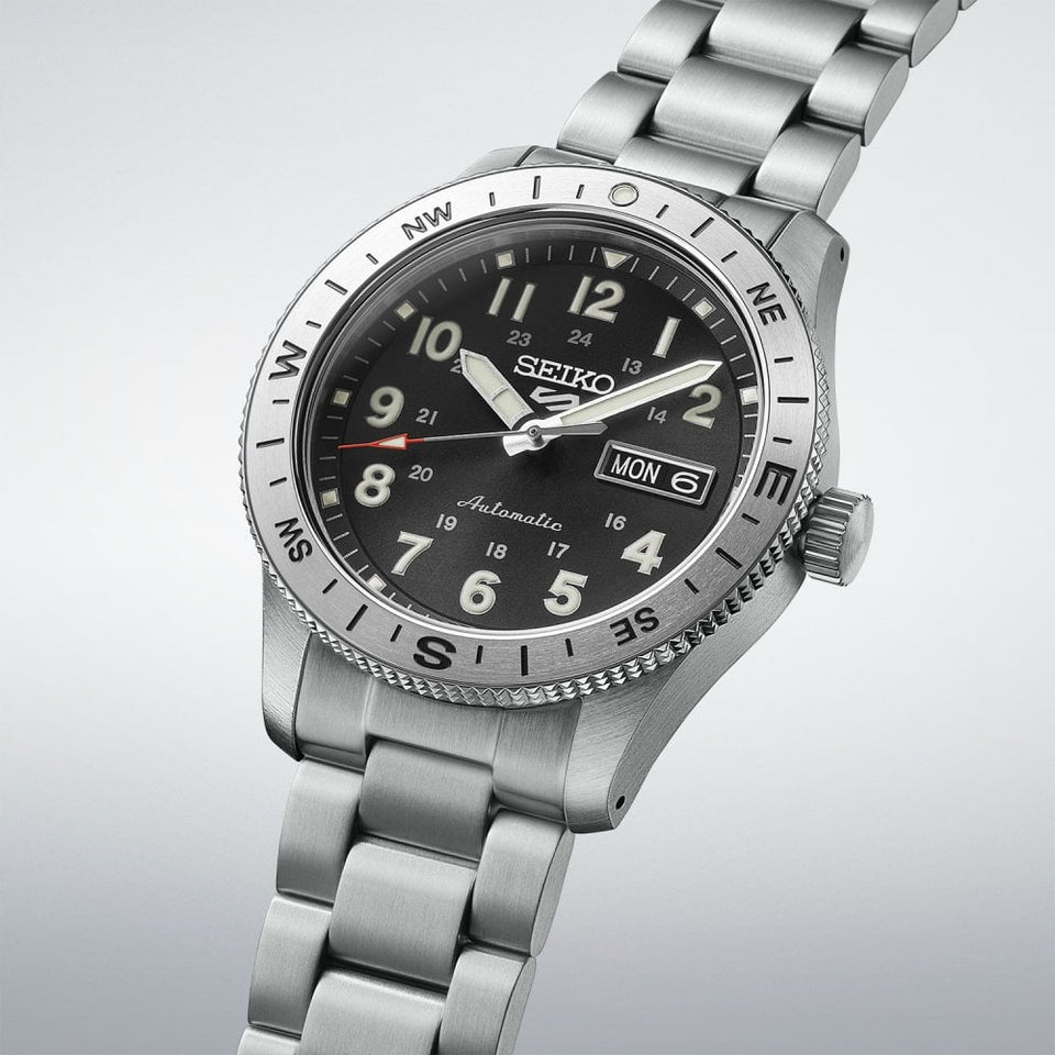 Seiko 5 Sports Men's Field In Camo Black Dial Bracelet Watch