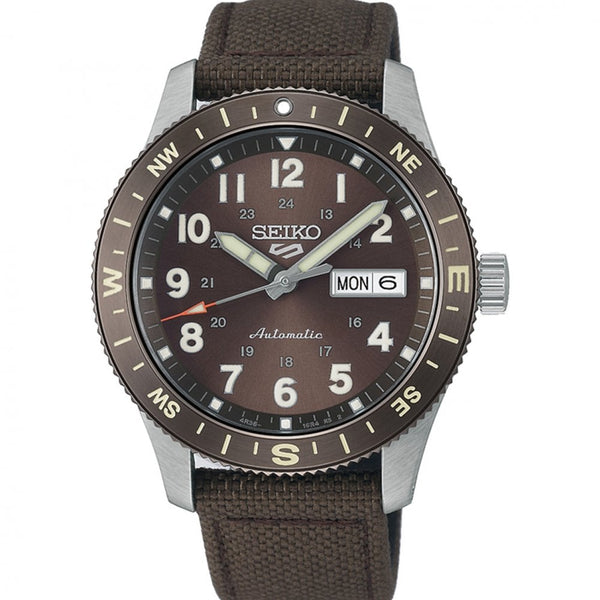Seiko 5 Sports Men's Field In Coyote Brown Nylon Strap Watch