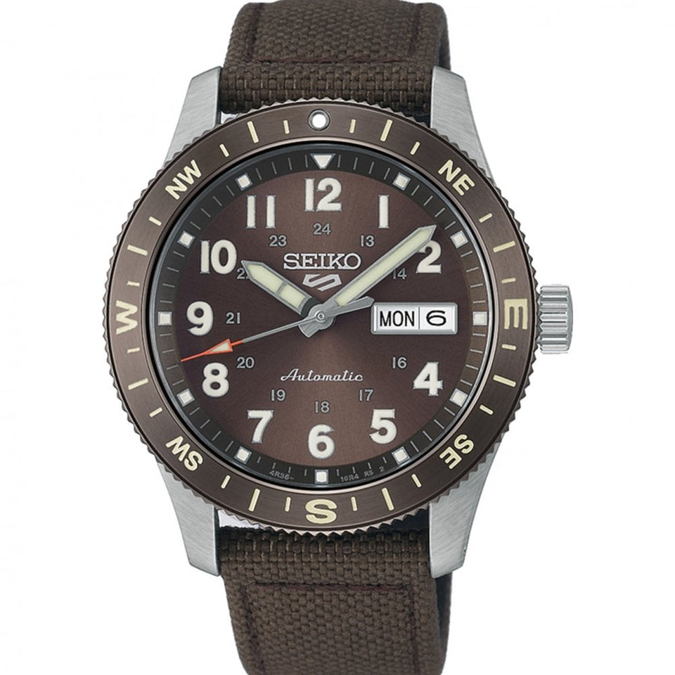 Seiko 5 Sports Men's Field In Coyote Brown Nylon Strap Watch