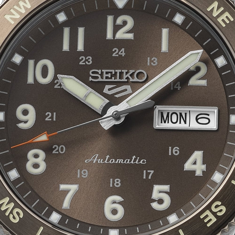 Seiko 5 Sports Men's Field In Coyote Brown Nylon Strap Watch