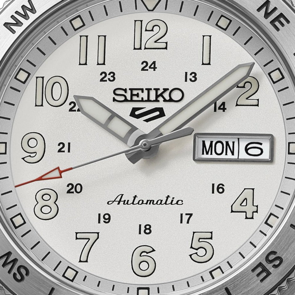 Seiko 5 Sports Men's Field In White Ensign Automatic Bracelet Watch
