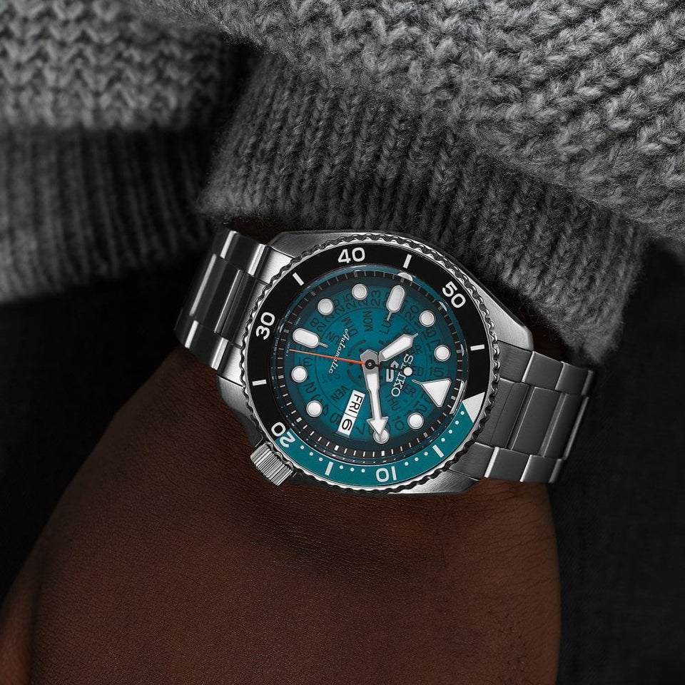Seiko 5 Sports Men's SKX Blue  ‘Skeleton Style’ Automatic Watch