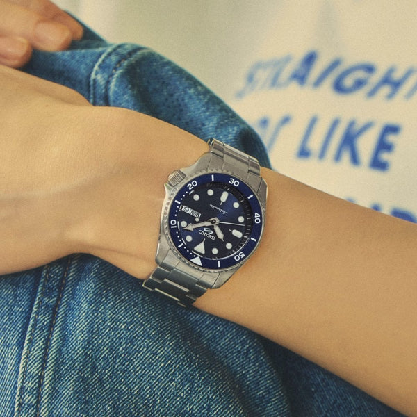 Seiko 5 Sports Men's SKX Street Denim Blue Automatic Watch