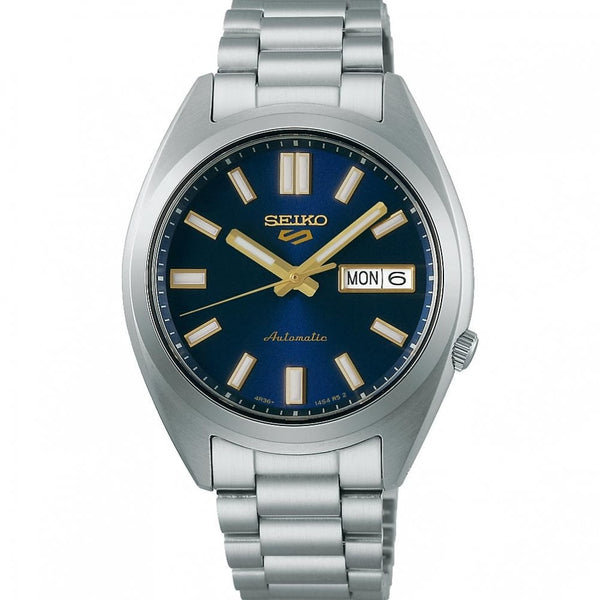 Seiko 5 Sports Men's SNXS Vintage Gold 'Blazer Blue' Bracelet Watch