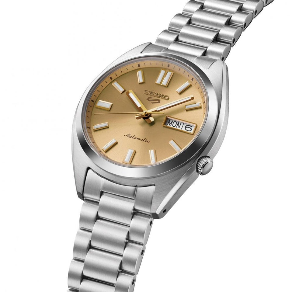 Seiko 5 Sports Men's SNXS Vintage Gold 'Gold Cufflinks' Bracelet Watch