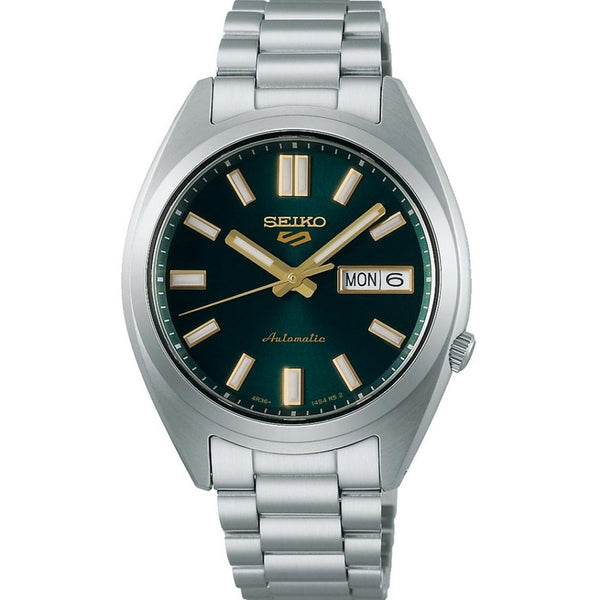 Seiko 5 Sports Men's SNXS Vintage Gold 'Green Tie' Bracelet Watch