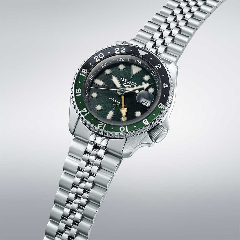 Seiko 5 Sports Men's Sports SKX GMT Bi-Colour Green Watch