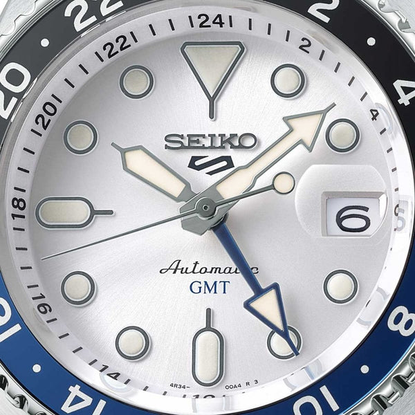 Seiko 5 Sports Men's Sports SKX GMT Sky Blue & Silver Cloud Watch