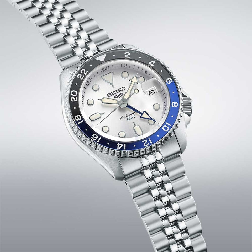 Seiko 5 Sports Men's Sports SKX GMT Sky Blue & Silver Cloud Watch
