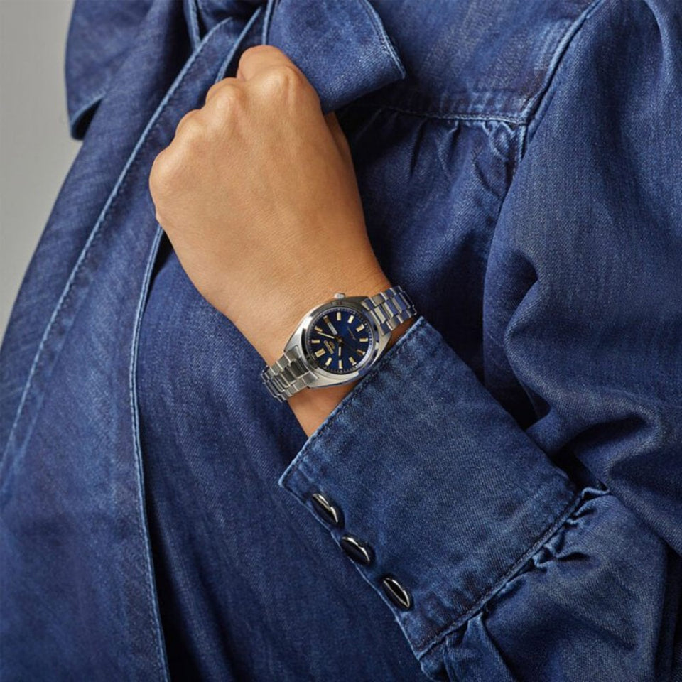 Seiko 5 Sports SNXS 'Hebitama' Denim Blue Dial Bracelet Watch