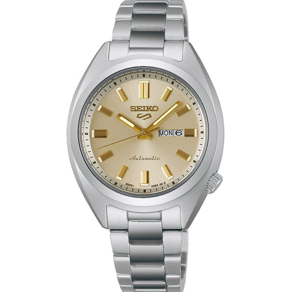Seiko 5 Sports SNXS 'Hebitama' Double Cream Dial Bracelet Watch