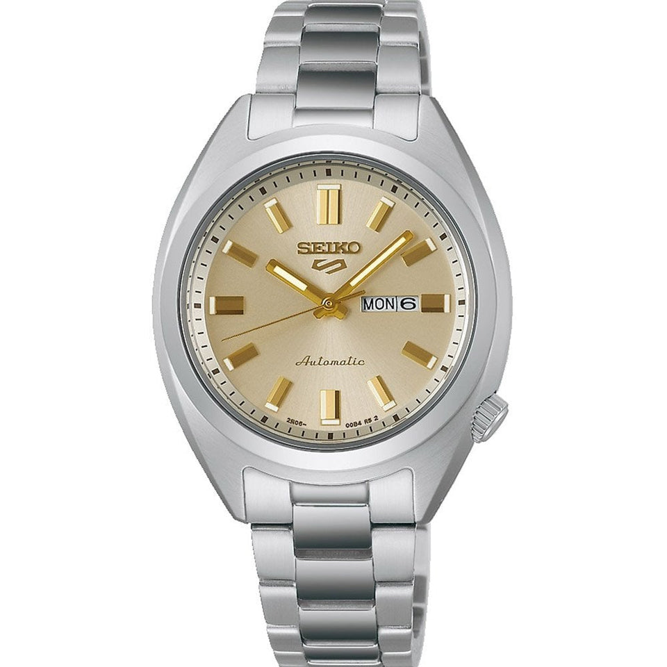 Seiko 5 Sports SNXS 'Hebitama' Double Cream Dial Bracelet Watch