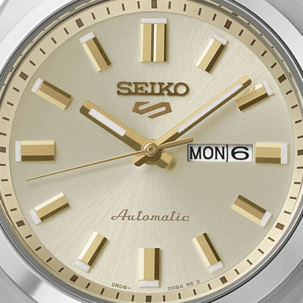 Seiko 5 Sports SNXS 'Hebitama' Double Cream Dial Bracelet Watch
