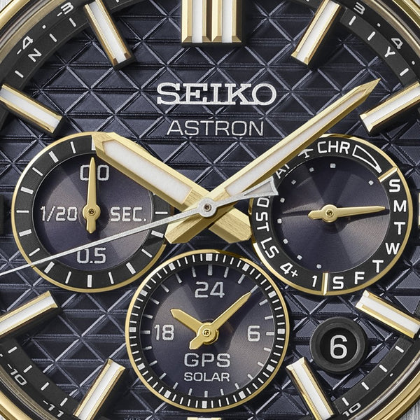Seiko Astron Men's Celestial Gold 'Tesselate' 5X63 Silicone Strap Watch