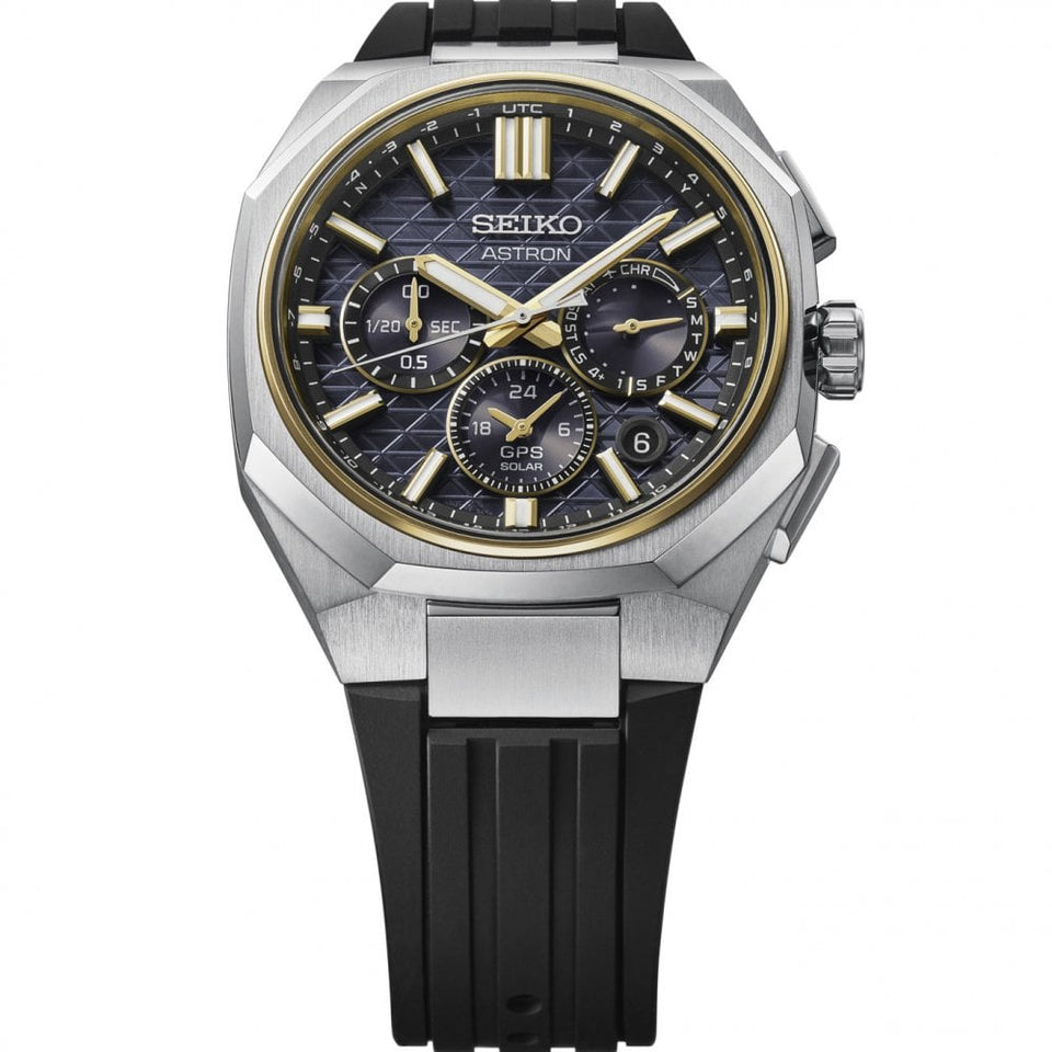 Seiko Astron Men's Celestial Gold 'Tesselate' 5X63 Silicone Strap Watch