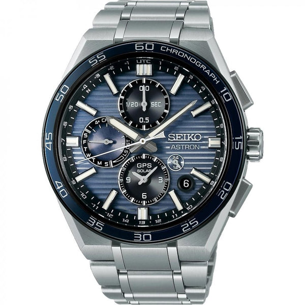Seiko Astron Slate Blue Dual-Time Chronograph GPS Solar Watch