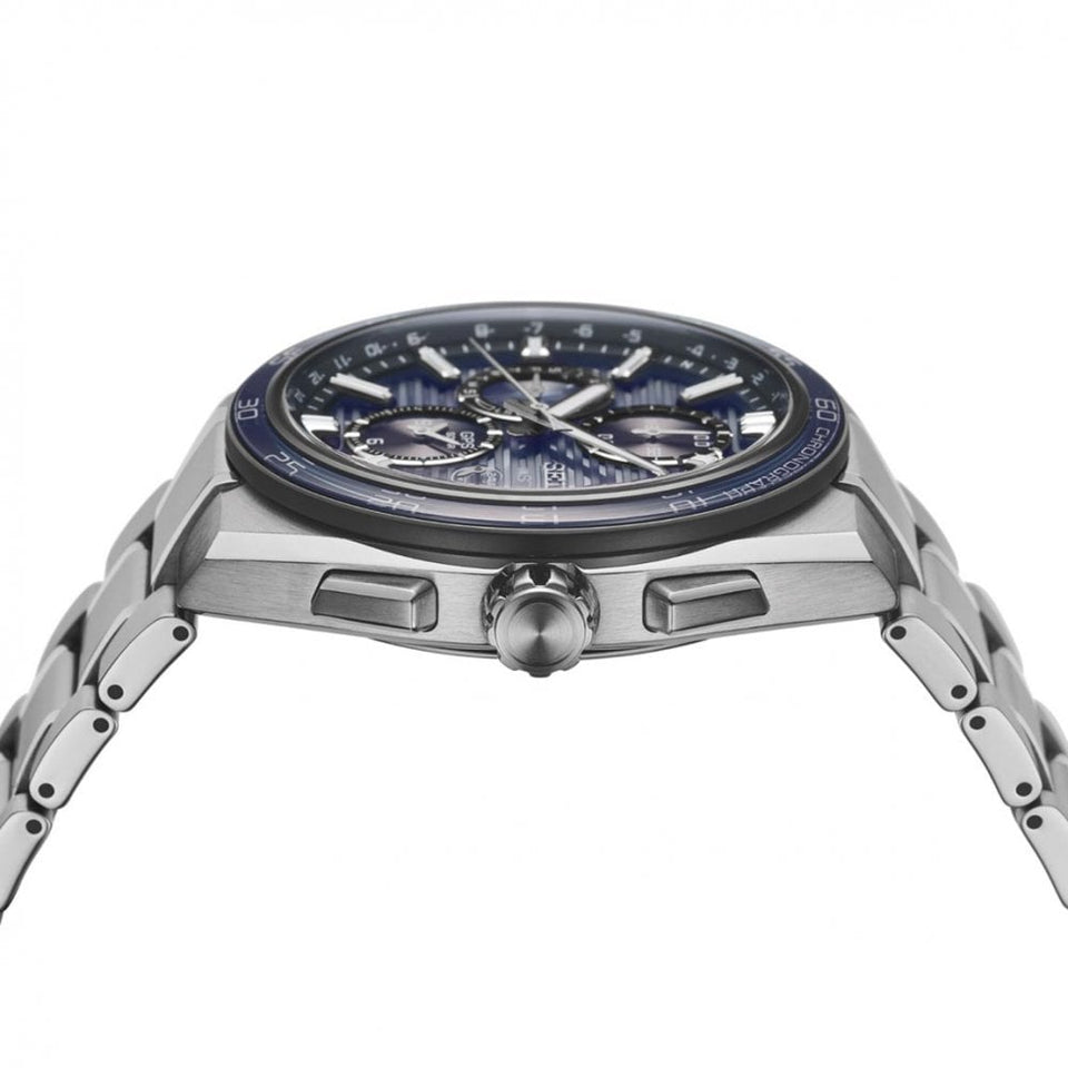 Seiko Astron Slate Blue Dual-Time Chronograph GPS Solar Watch