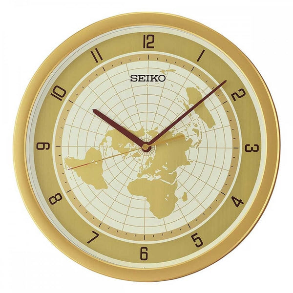 Seiko Hazelnut World Map Dial Wall Clock