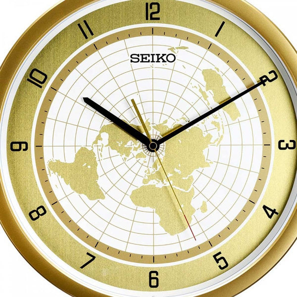 Seiko Hazelnut World Map Dial Wall Clock