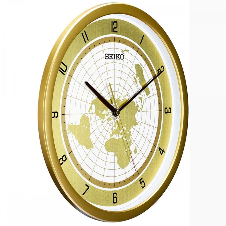 Seiko Hazelnut World Map Dial Wall Clock