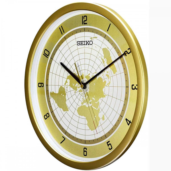 Seiko Hazelnut World Map Dial Wall Clock