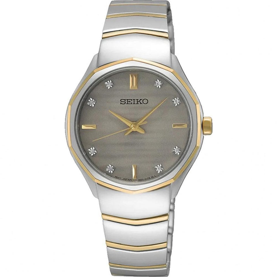 Seiko Ladies Caprice Diamond Grey Dial Two Tone Bracelet Watch
