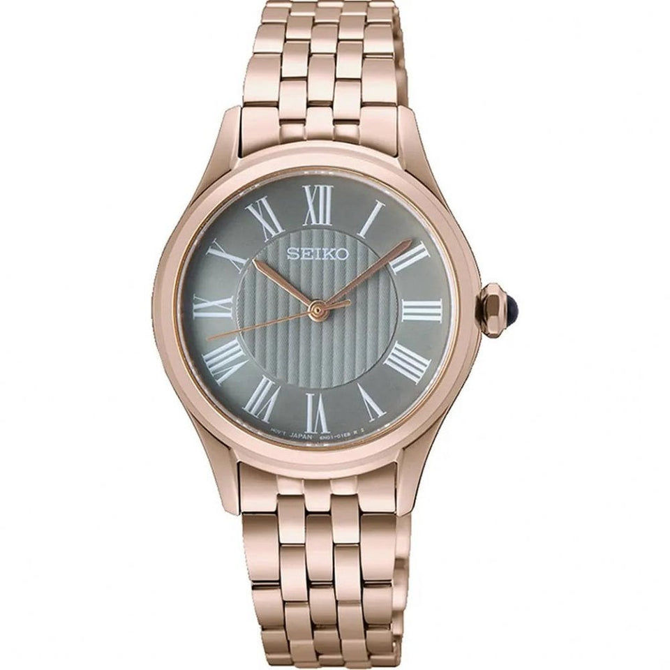 Seiko Ladies Caprice Grey Dial Rose Gold Bracelet Watch