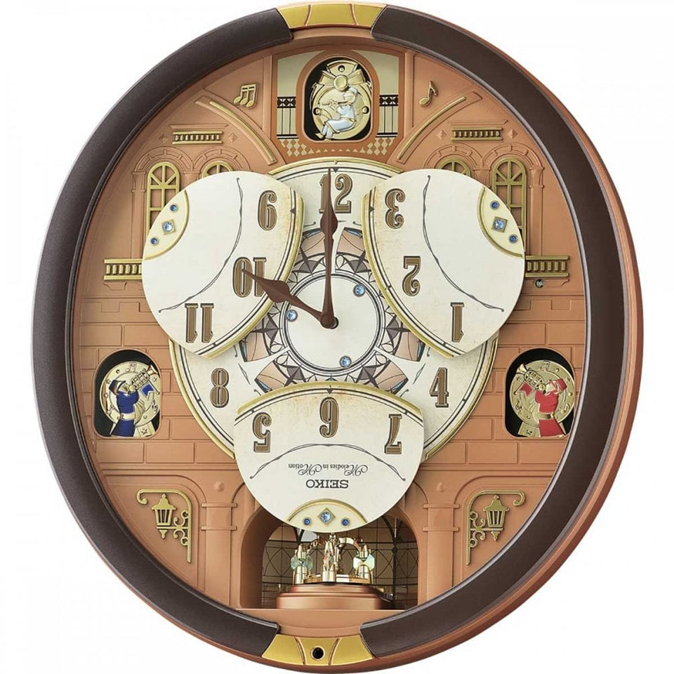 Seiko Melodies In Motion Westminster Metallic Dark Brown Wall Clock