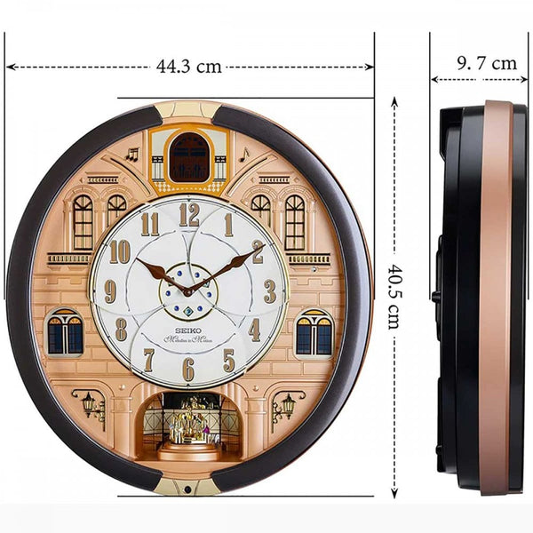 Seiko Melodies In Motion Westminster Metallic Dark Brown Wall Clock