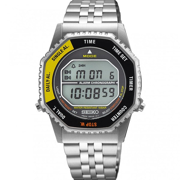 Seiko Men's Black & Yellow 1980's A829 Rotocall Reissue Watch