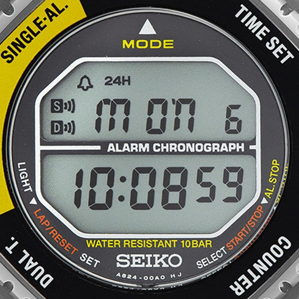 Seiko Men's Black & Yellow 1980's A829 Rotocall Reissue Watch