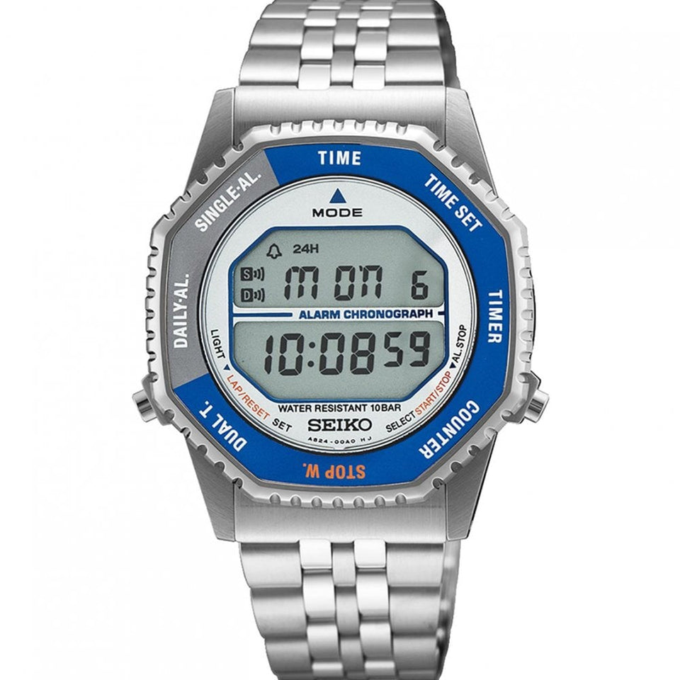 Seiko Men's Blue & Silver 1980's A829 Rotocall Reissue Watch